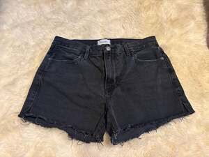 FRAME Denim Le Cutoff Raw Hem Black Jean Shorts Size 29